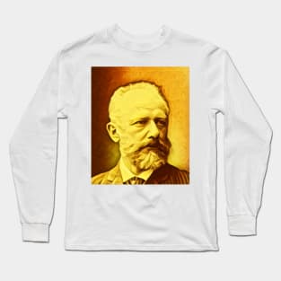 Pyotr Ilyich Tchaikovsky Golden Portrait | Pyotr Ilyich Tchaikovsky Artwork 8 Long Sleeve T-Shirt